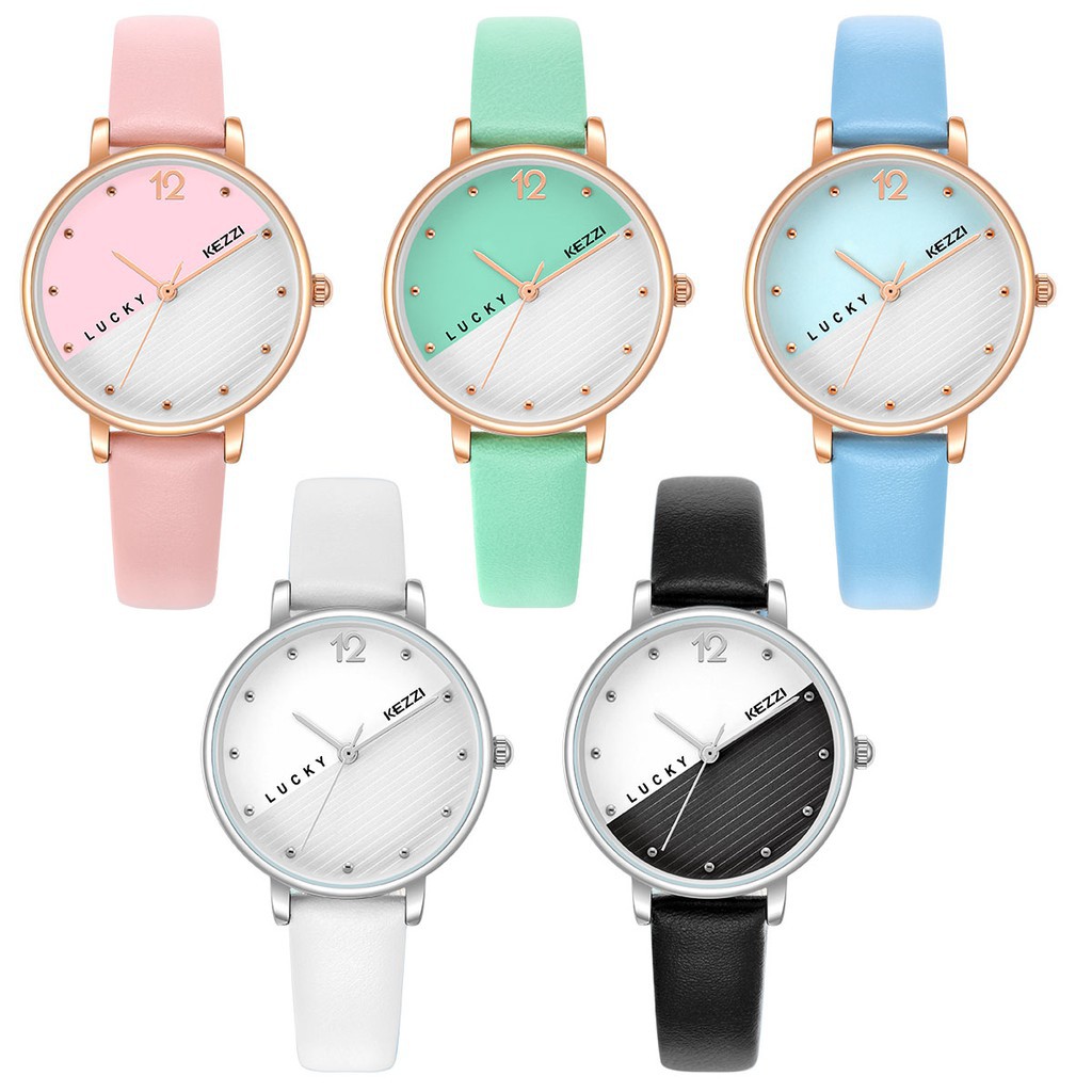 ĐỒNG HỒ NỮ KEZZI 1737 DÂY DA CAO CẤP, MẶT DẠ QUANG, HIỆN ĐẠI Bán lẻ giá sỉ