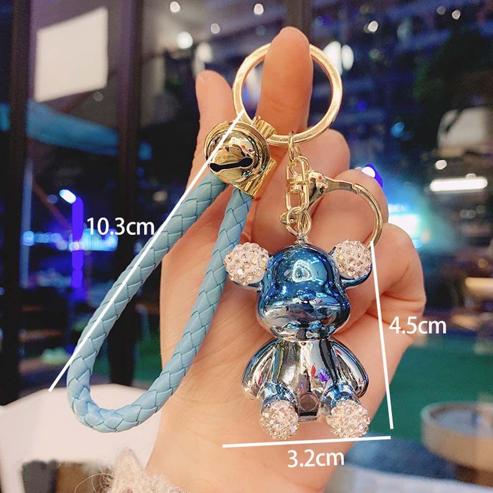 Móc Khóa Hình Gấu Bông 3D Mạ Điện Dễ Thương
