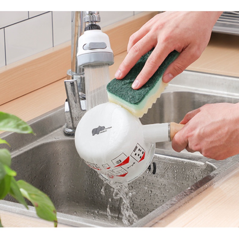 Nồi nấu bột cho bé xoong quánh bột nấu cháo thức ăn dặm men sứ an toàn có tay cầm gỗ chống nóng 600ml AD04 Homedy kids