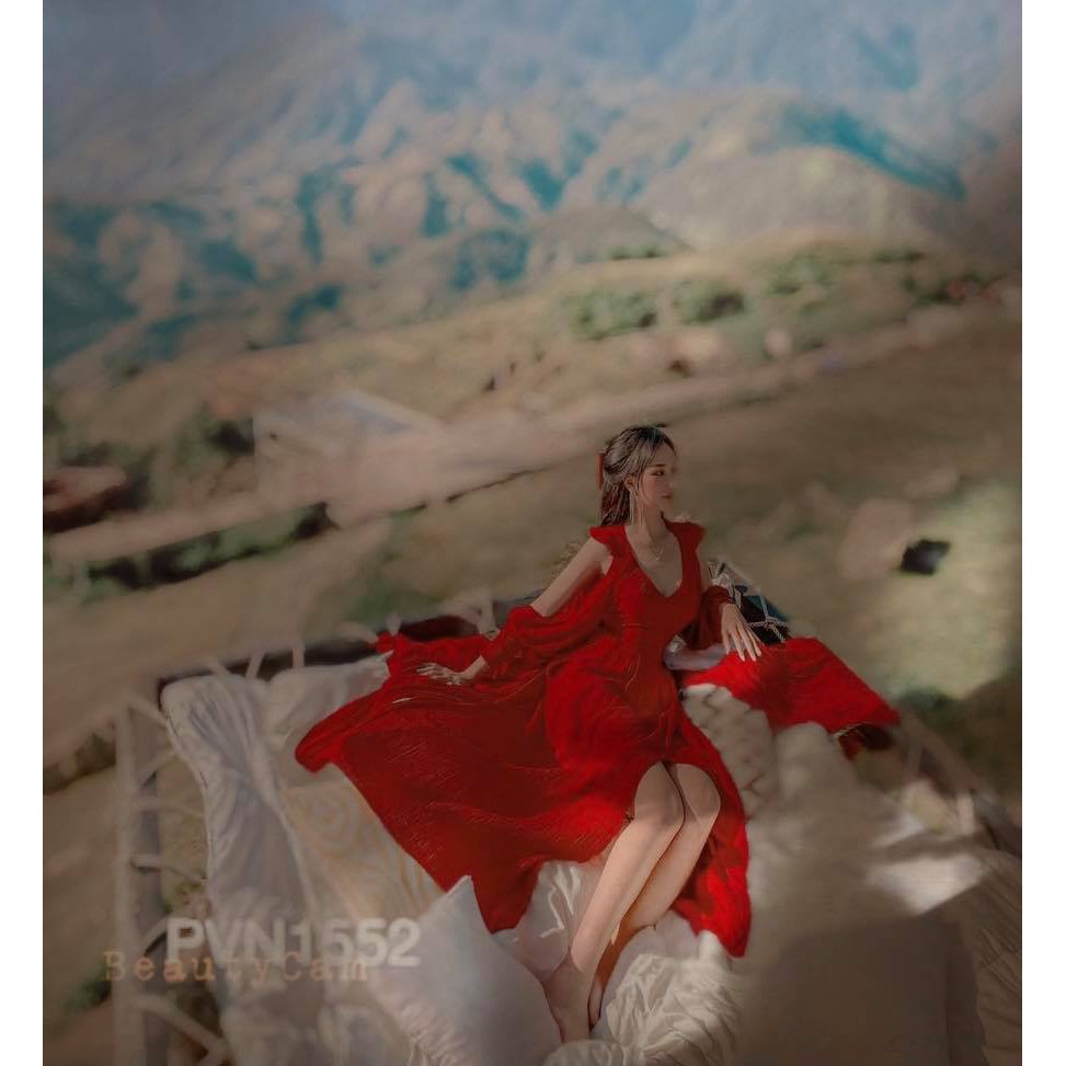 Đầm maxi có nón - đỏ | BigBuy360 - bigbuy360.vn