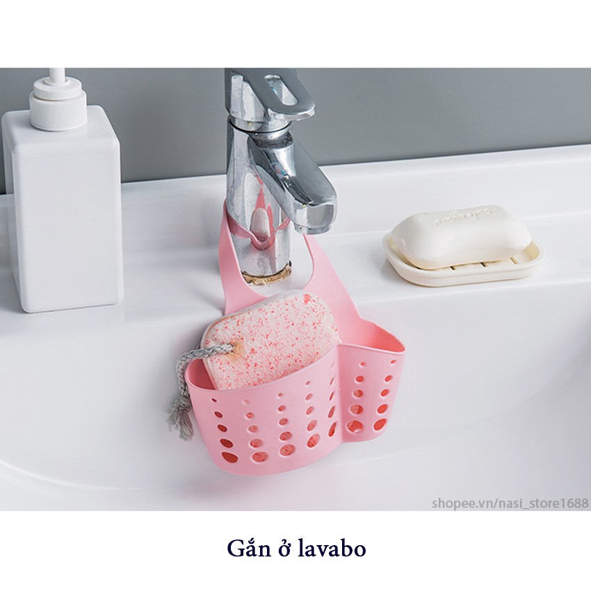 Giỏ đựng đồ nhà bếp, nhà tắm đa năng, có quai treo tiện dụng, đúc bằng nhựa dẻo bền chắc