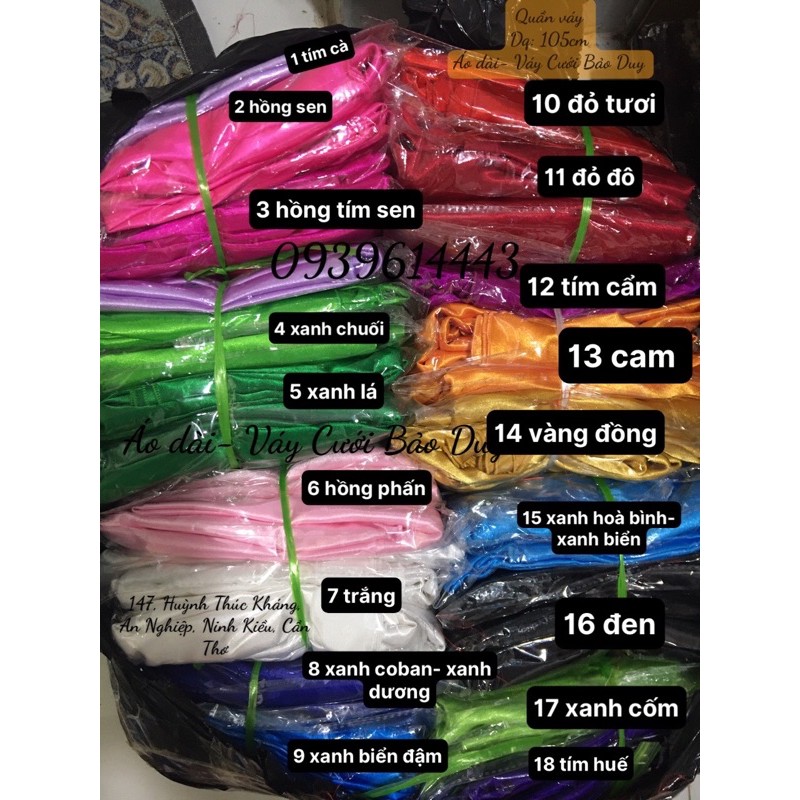 Quần ống xéo 80cm, quần váy dài mặc áo dài truyền thống105-110-115-120cm