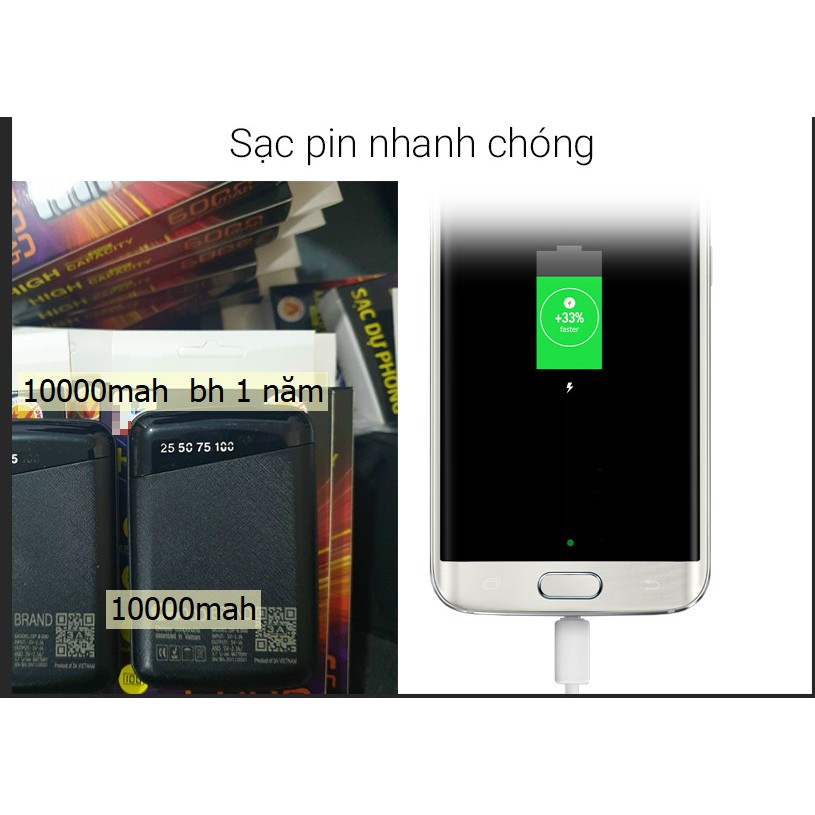 Pin Sạc Dự Phòng Mr 3AAA 01 60000mAh 2 Cổng Sạc Ra 2 tặng 1 cáp 3 đầu sạc