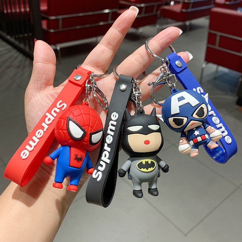 Móc khoá silicon siêu anh hùng người nhện spiderman người dơi Captain America  Avengers Kino Shop