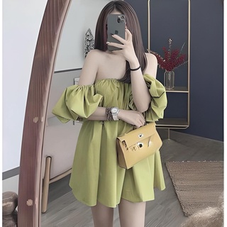váy trễ vai tay bồng tiểu thư nhiều màu kiểu dáng đầm hở vai sexy