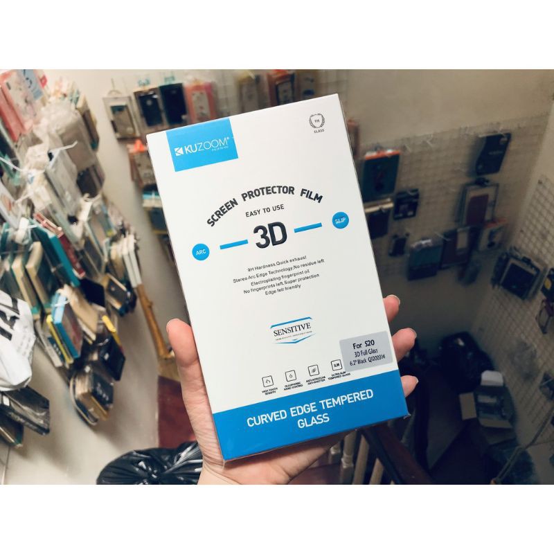 Kính cường lực Kuzoom 6D full màn chống bụi SAMSUNG S20/ S20+/ S20 Ultra/S8/S8plus/S9/S9 plus/S10/S10plus/S10 lite