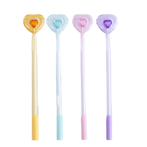 bút trái tim xoay D247 cute dễ thương viết mực gel