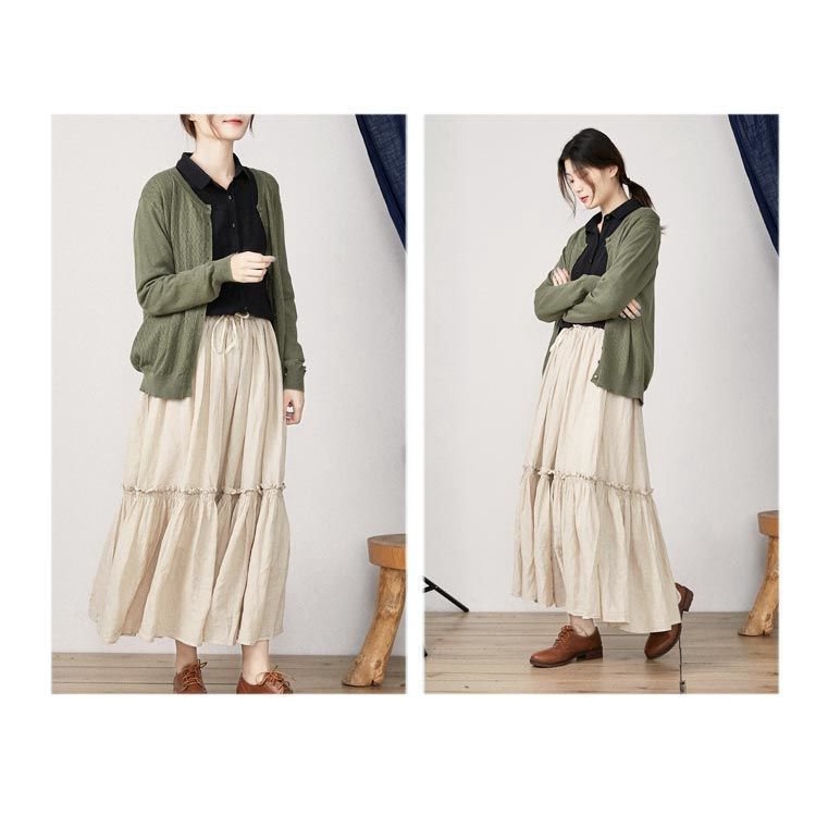 Áo Sơ Mi Cotton Lanh Tay Dài Dáng Rộng Phong Cách Thời Trang Mới Cho Nữ