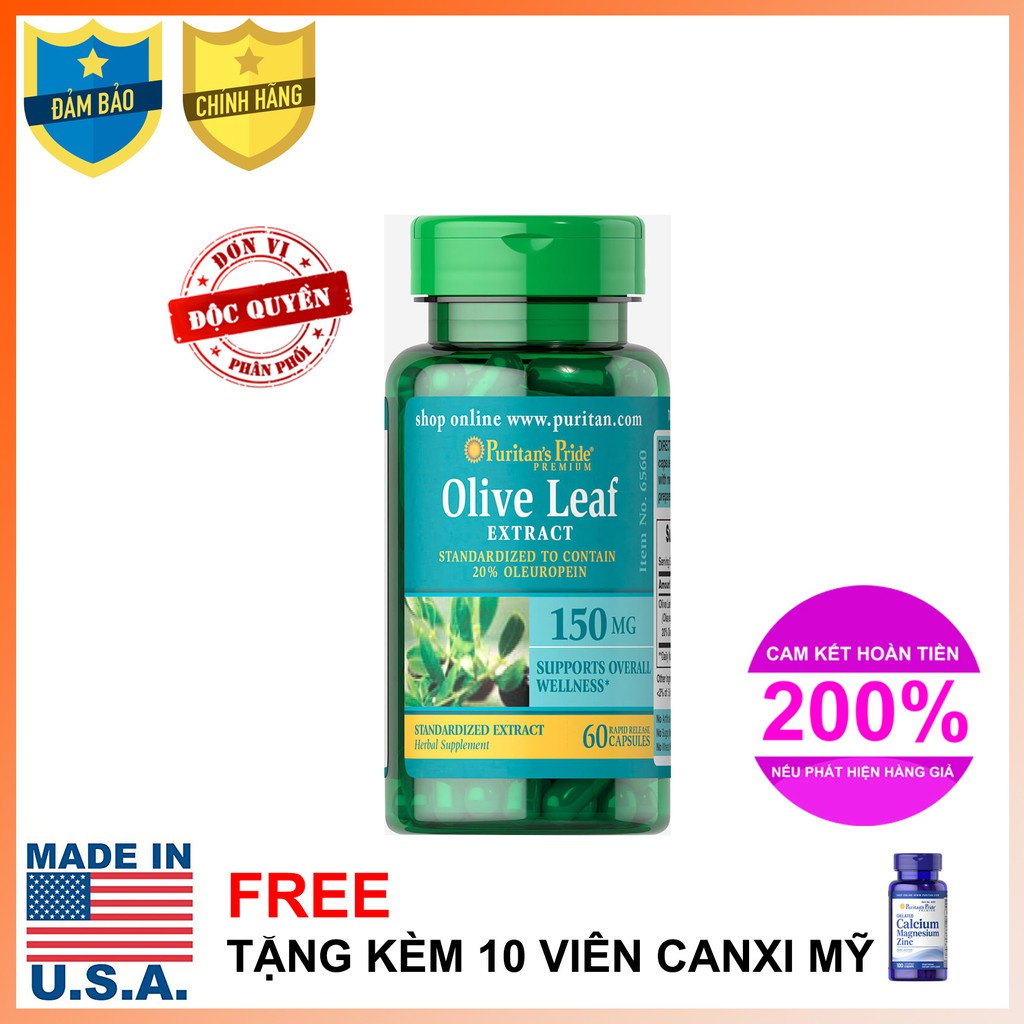 Viên uống hỗ trợ sức khỏe tim mạch chiết xuất lá ôliu Olive Leaf 150mg 60 viên nang