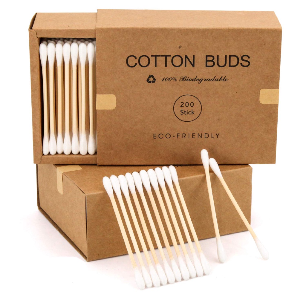 Bộ 200 Tăm Bông Bằng Cotton Tre Dùng Một Lần