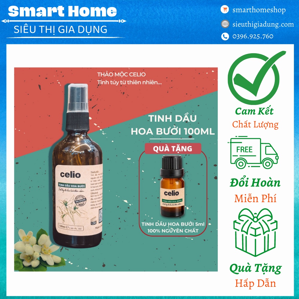 Tinh Dầu Thơm Phòng Celio Triết Xuất Từ Hoa Bưởi NGUYÊN CHẤT Tạo Mùi Hương Sảng Khoái Và Giảm Stress
