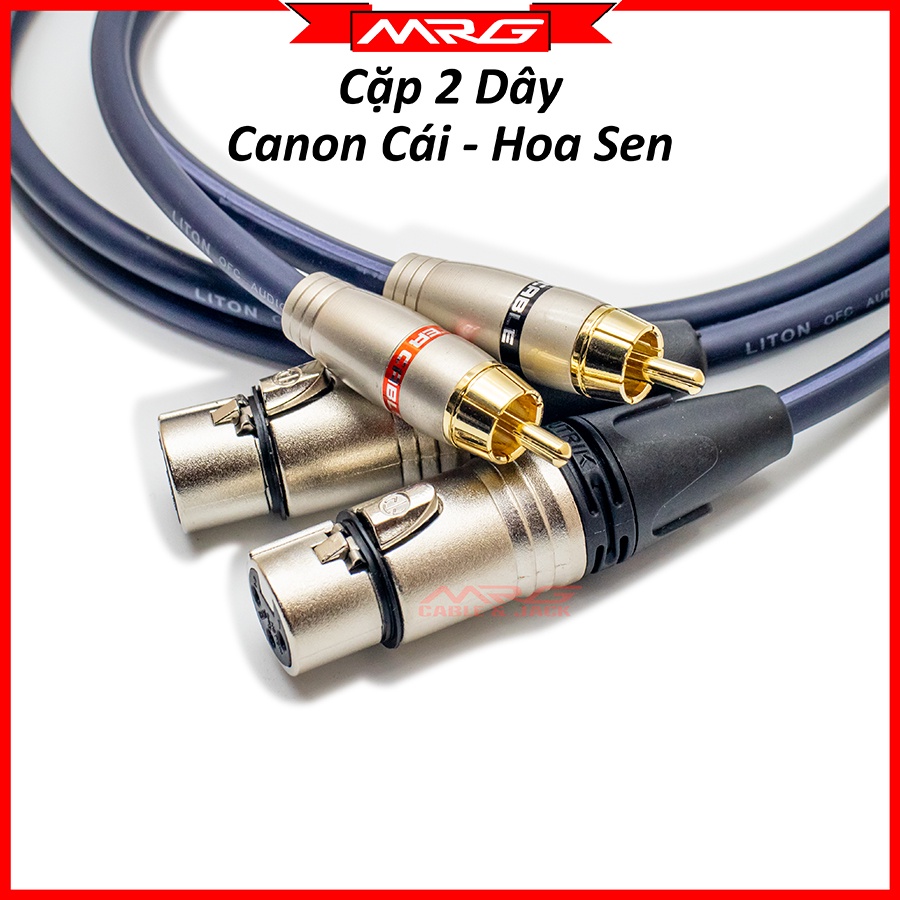 Cặp Dây Canon Ra AV Hoa Sen (XLR-Female To RCA), dài 0.8met-1.5met-3met-5met.