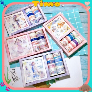 Combo Washi Tape Và Sticker Cung Hoàng Đạo Băng Keo Hình Dán Trang Trí 12 Chòm Sao Làm Sổ Tay Bullet Journal Vintage