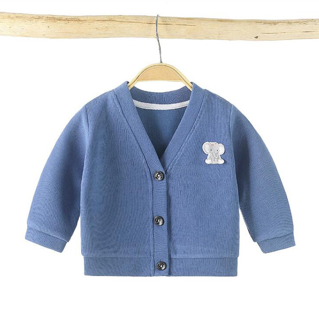 Áo khoác cardigan dệt kim màu trơn thời trang xuân thu cho bé