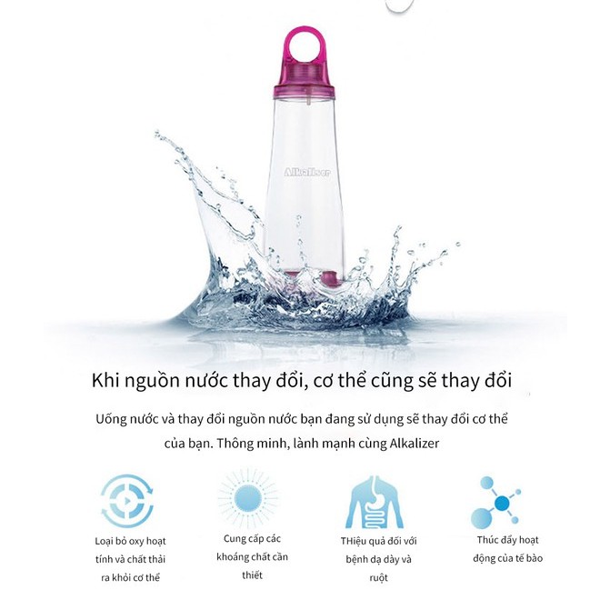 Bình lọc nước tạo kiềm Alkaliser DOD-500 - Hồng