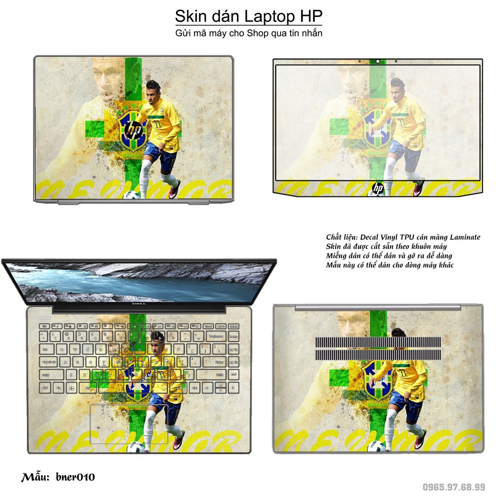 Skin dán Laptop HP in hình Neymar (inbox mã máy cho Shop)