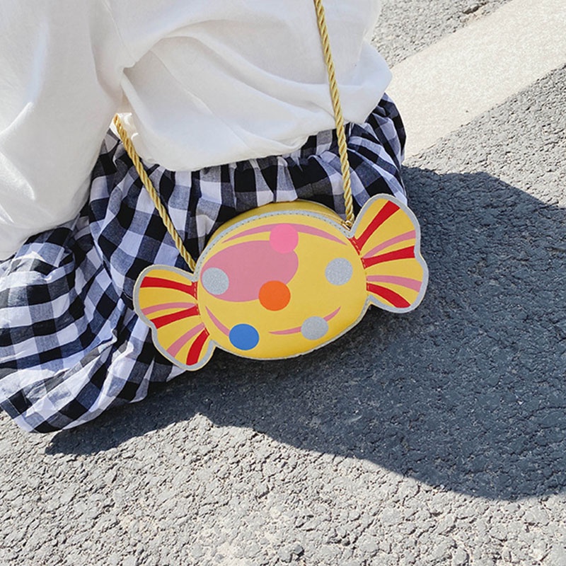 Túi Đeo Chéo Một Bên Vai Hình Viên Kẹo Kiểu Công Chúa Dễ Thương Dành Cho Bé Gái