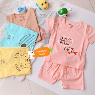 Bộ cộc tay cho bé cotton thoáng mát thấm hút mồ hôi tốt