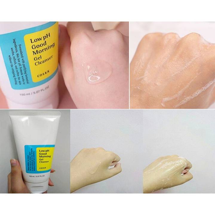 Sữa rửa mặt giúp giảm mụn COSRX Low PH Good Morning Gel Cleanser 150ml Dạng Gel mịn da, sạch sâu - HONGS BEAUTY