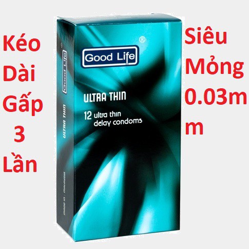 Bao Cao Su Siêu Mỏng Kéo Dài Xuất Tinh - Goolife Ultrathin Hàng Đức