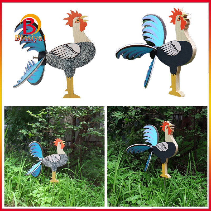 [BLESIYA1] Wooden Rooster Statues Chicken Cock Sculpture Decor Figurines