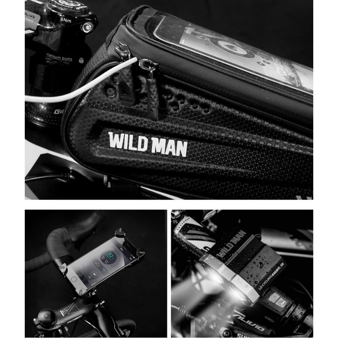Túi Treo Khung Xe Đạp Wildman XC - Cứng Cáp, Cảm Ứng Nhạy, Chống Nước