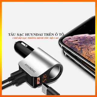 Tẩu Sạc ô tô, xe hơi Hyundai 1 Tẩu Tròn - Có đèn led báo điện áp ac quy .