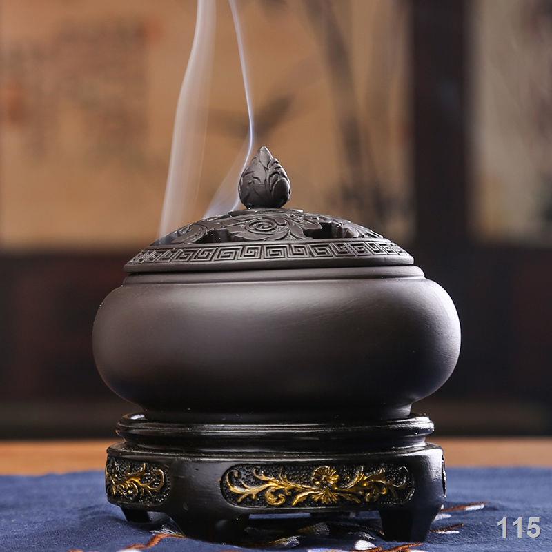[Có thể dùng làm gạt tàn] Lư hương retro sáng tạo tháp lư hương tượng phật lư hương cổ rồng phượng gốm sứ