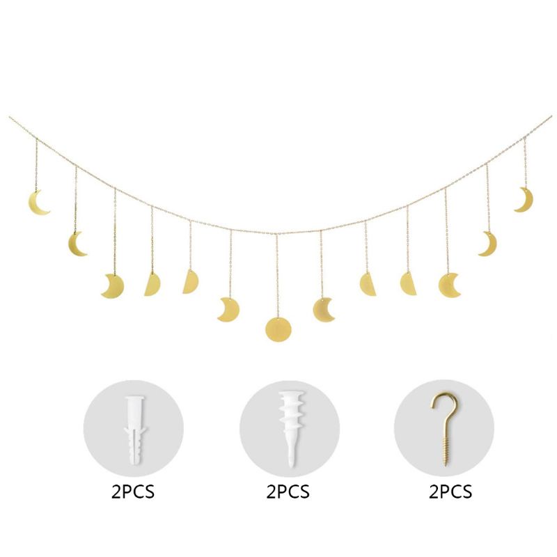 Phụ Kiện Treo Trang Trí Hình Mặt Trăng / Mặt Trời Bằng Kim Loại