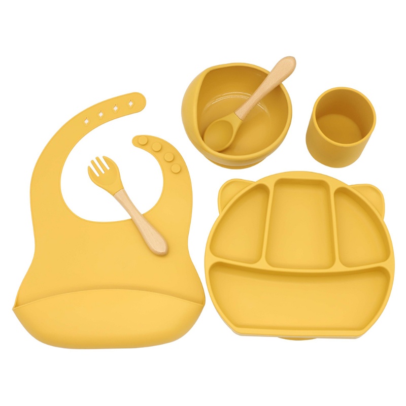 Set 6 Yếm Ăn Bằng Silicon Mềm Điều Chỉnh Được Dành Cho Bé Sơ Sinh