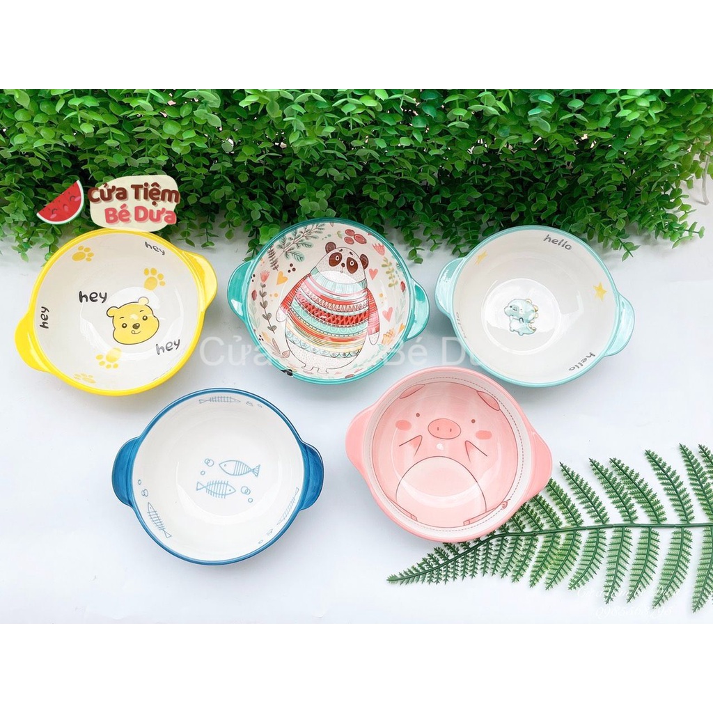 Bát sứ ăn dặm hình thú, trái cây cho bé ăn dặm, trang trí ( loại to) 💕FREE SHIP💕Dùng được lò vi sóng