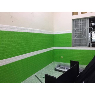 [HCM] Xốp dán tường màu xanh lá tươi mát