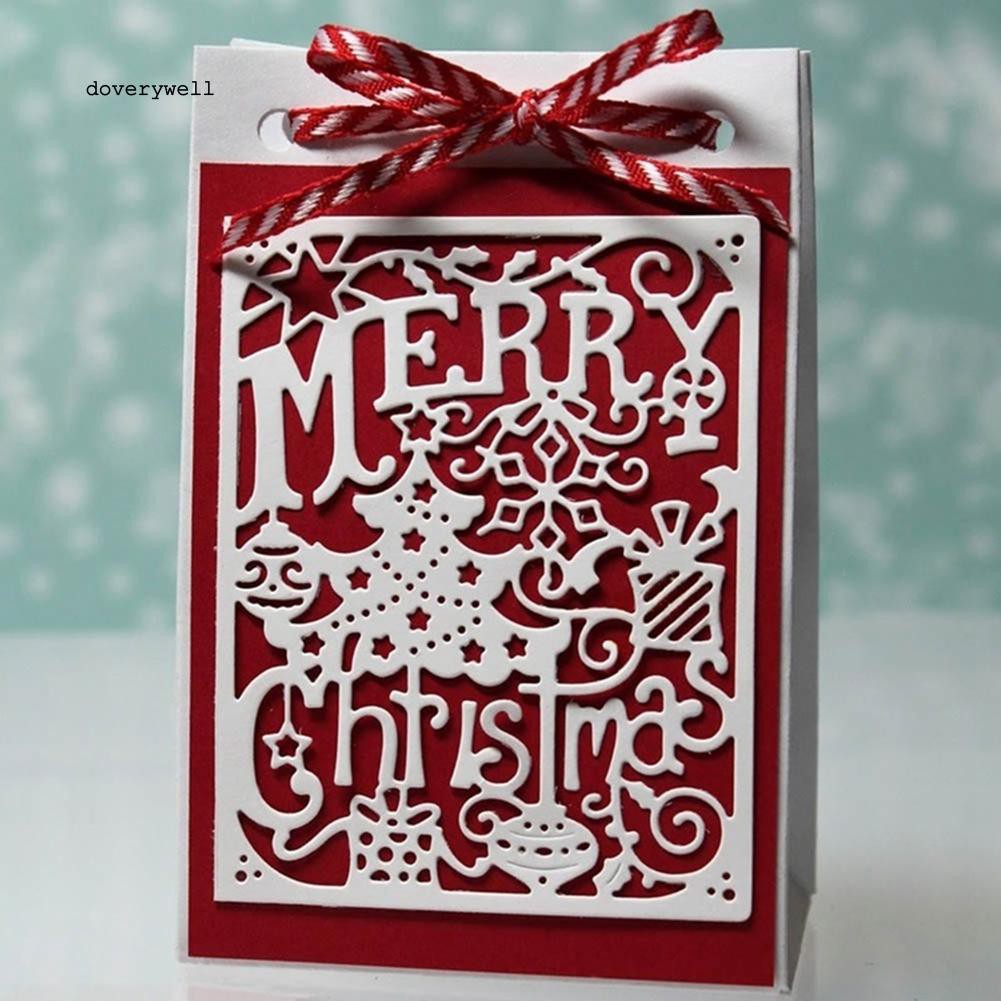 Khuôn cắt giấy kim loại khung chữ Merry Christmas