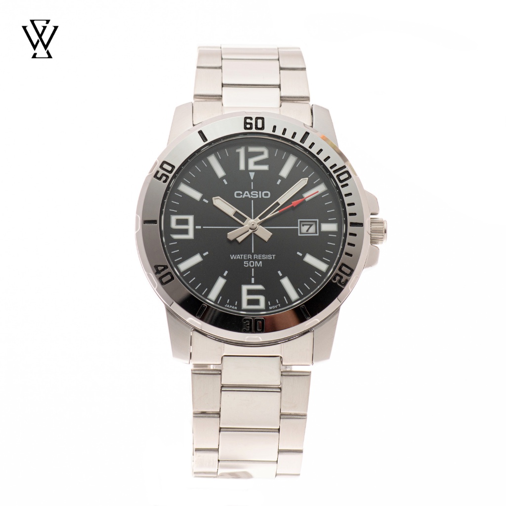 Đồng Hồ Quartz Nam Casio WATCHSTORE MTP-VD01D-1BVUDF Thiết Kế Kính Khoáng 45mm, Dây Kim Loại, Vỏ Thép Không Gỉ