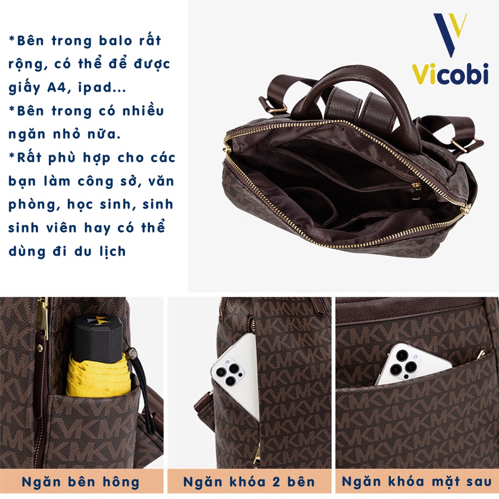 Balo công sở da Pu cao cấp Vicobi B1 Eilish, rất phù hợp cho bạn văn phòng, học sinh, sinh viên hay đi du lịch