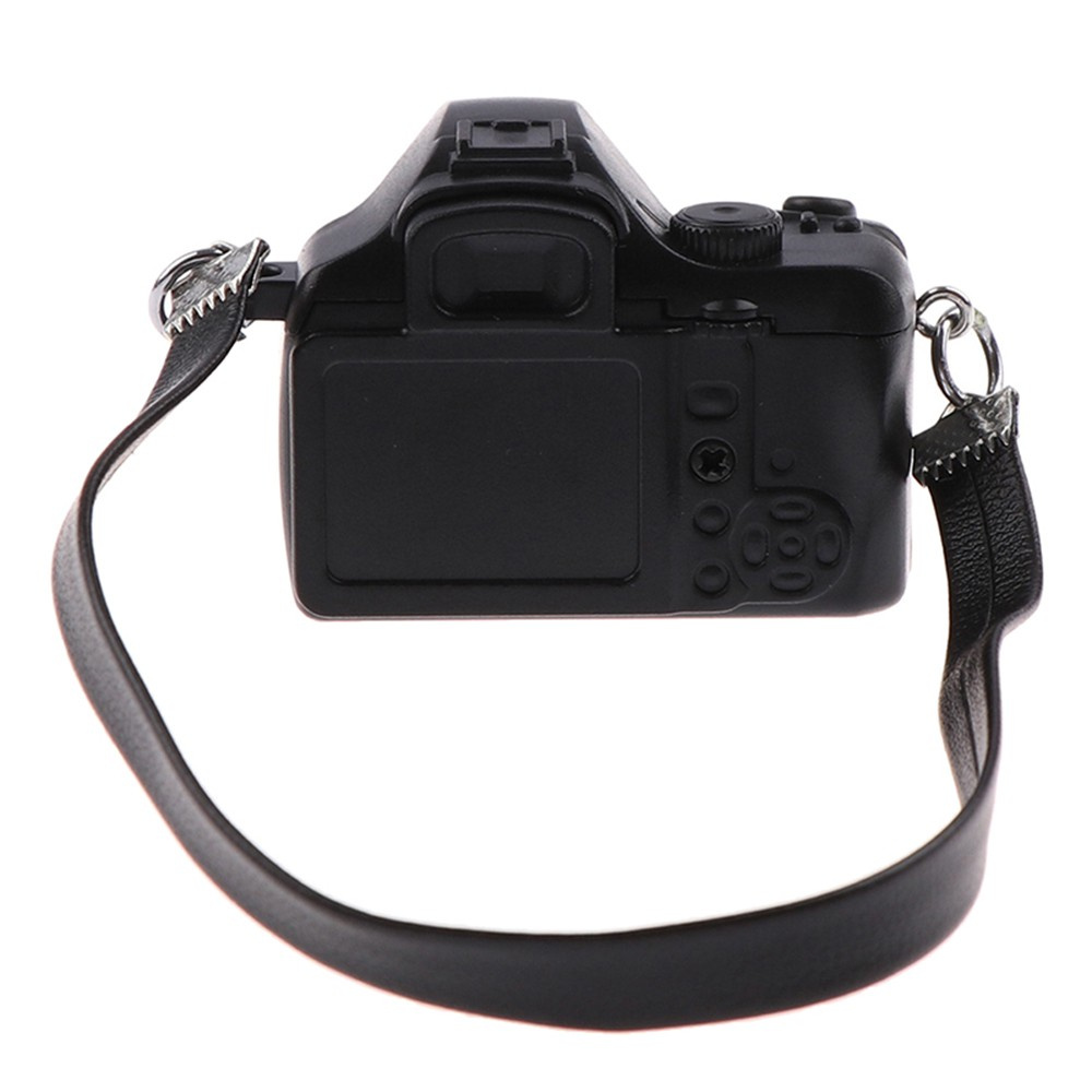 Máy Ảnh Kỹ Thuật Số Mini SLR Mini Kèm Thắt Lưng Đen 1:12 Làm Quà Tặng Cho Nhà Búp Bê