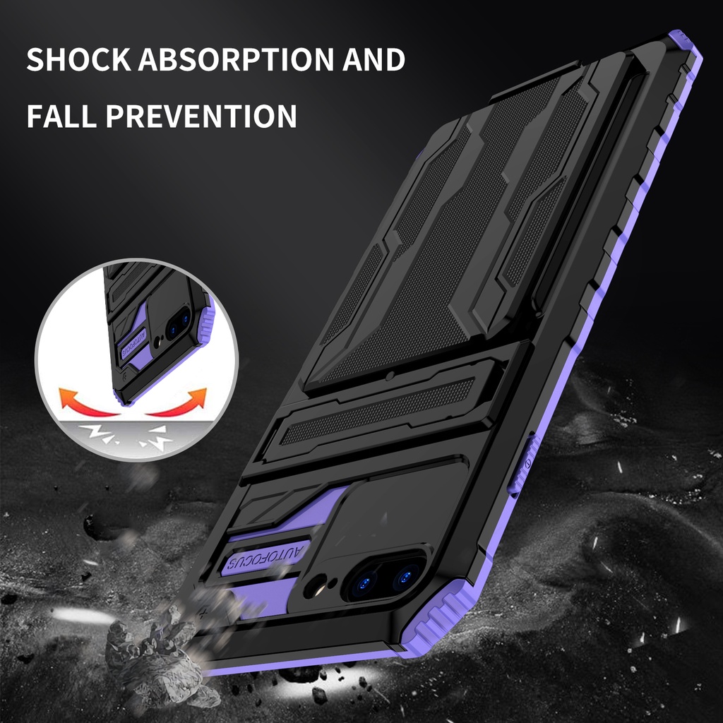 Ốp Điện Thoại Chống Sốc Có Ngăn Đựng Thẻ Và Giá Đỡ Cho iPhone 12 Pro Max XS Max X XR 7 8 Plus 11 Pro Max