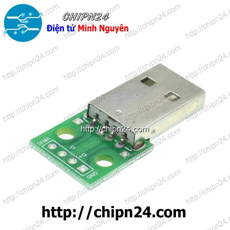 [1 CÁI] Đế chuyển Adapter USB A ĐỰC to DIP (PCB chuyển, Mạch chuyển)