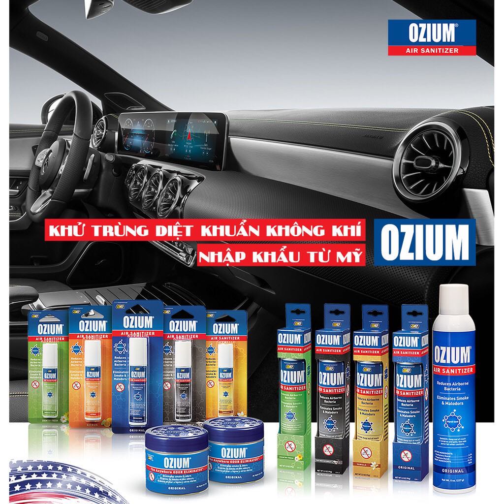 Khử mùi ô tô Ozium 3.5 oz   - Chính Hãng - Khử Mùi OZIUM