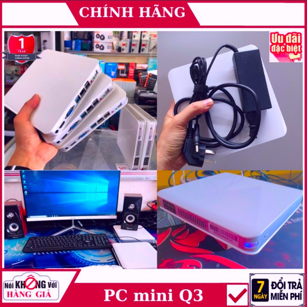 Máy Tính mini Q3 Cực KHỏe Mạnh Mẽ THẾ HỆ 4 N2940, N2930 RAM 4Gb SSD 120Gb-mini PC gaming [BẢO HÀNH 12 THÁNG]