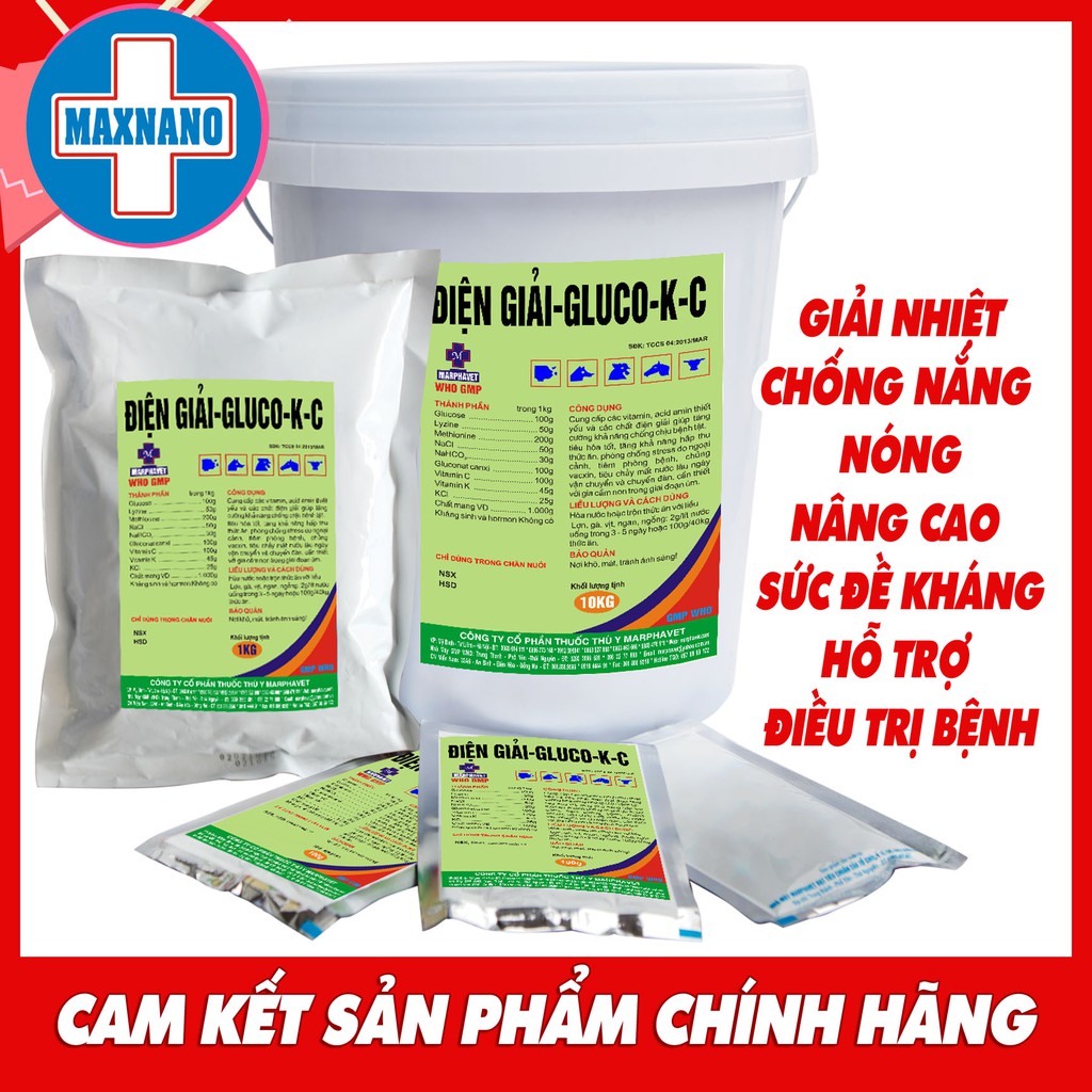 ĐIỆN GIẢI GLUCO-K-C 1kg giải nhiệt chống nắng nóng mùa hè, nâng cao sức đề kháng hỗ trợ miễn dịch