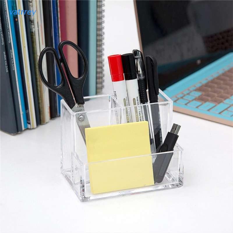 Giá Đỡ Bút Chì 4 Ngăn Bằng Acrylic Trong Suốt Để Bàn Tiện Dụng