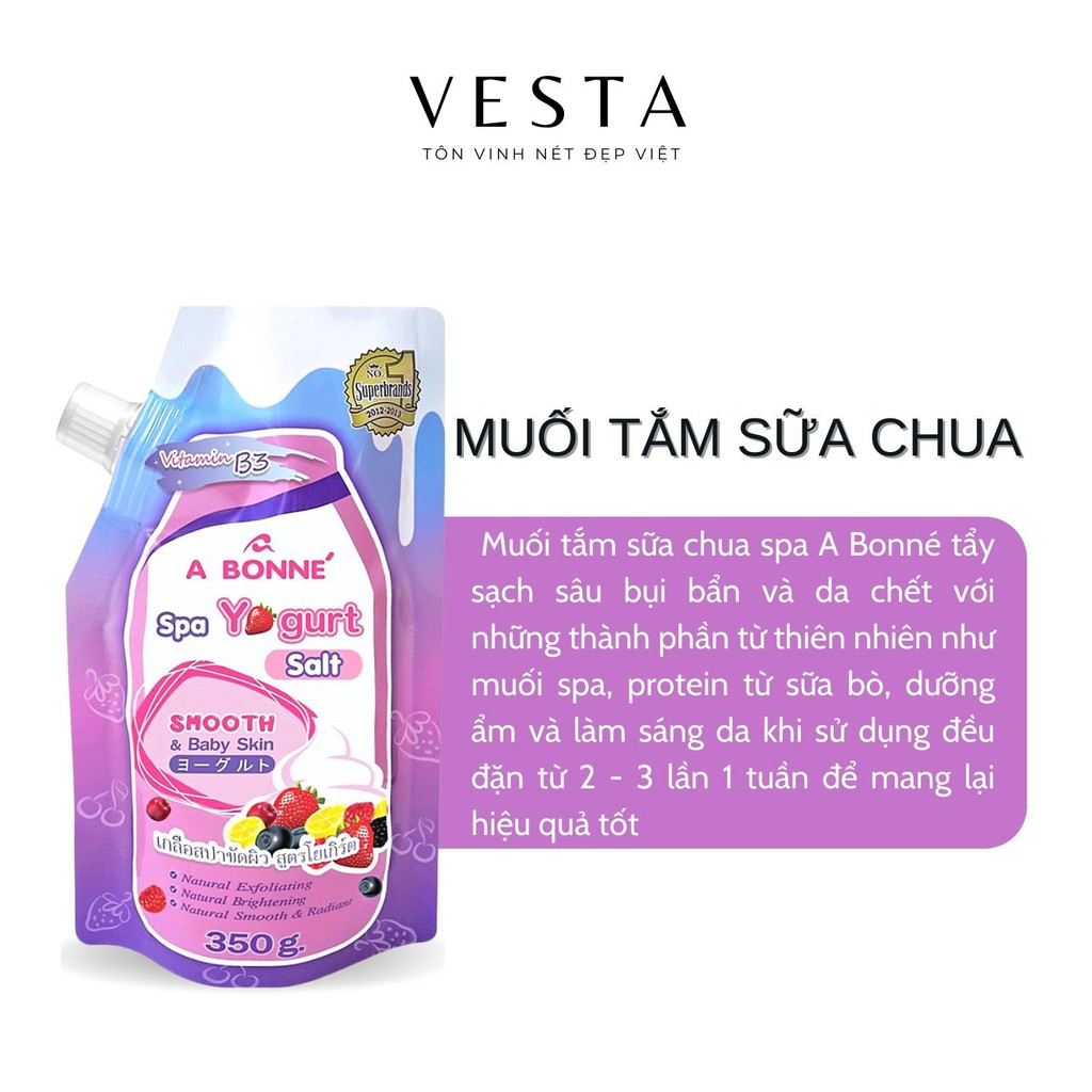 Muối Tắm Sữa Chua A Bonne Tẩy Tế Bào Chết Body Và Da Mặt Spa Yogurt Salt Thái Lan 350gr