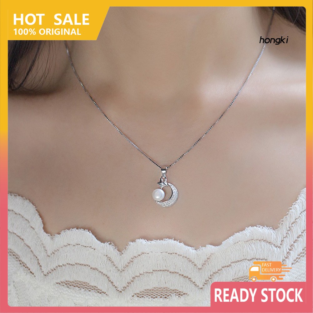 (Hàng Mới Về) vòng cổ Hợp Kim Hình Ngôi Sao / Mặt Trăng Đính Đá Thời Trang Cho Nữ