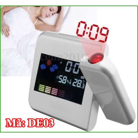 Đồng hồ để bàn LED có đèn chiếu laze DE03