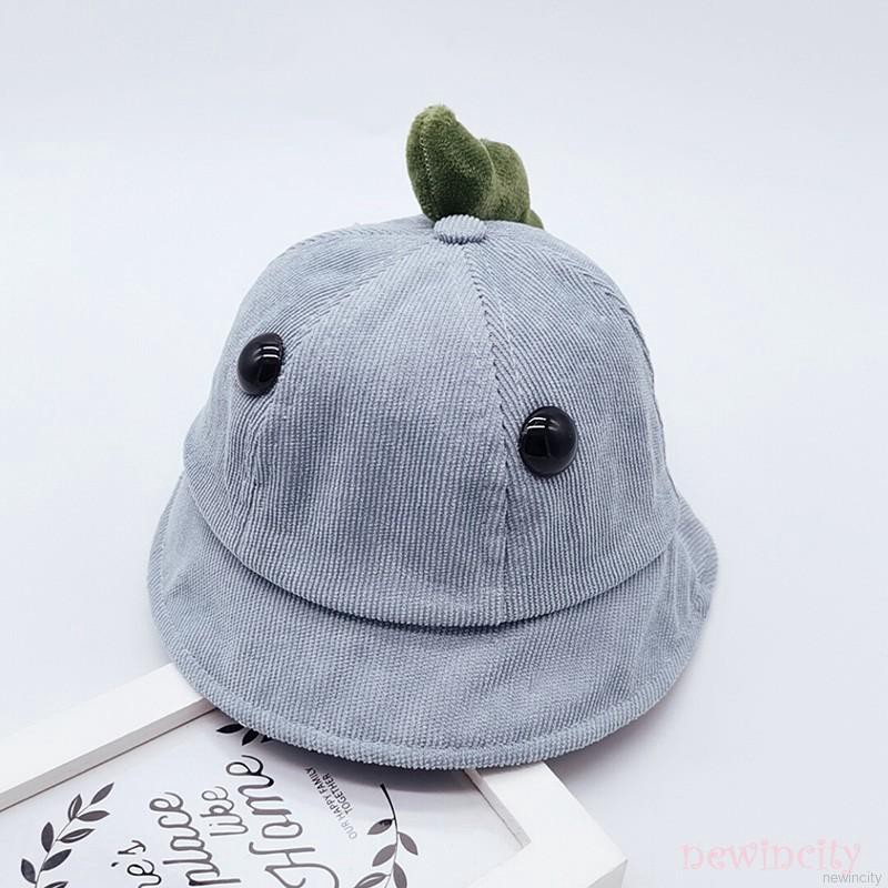 Mũ vành thiết kế vải nhung mềm mại dày dặn kiểu khủng long đáng yêu phong cách Hàn Quốc cho bé trai bé gái 6 -18 tháng