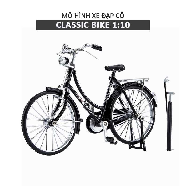 Mô hình xe đạp cổ Classic Bike tỉ lệ 1:10 kèm theo bơm