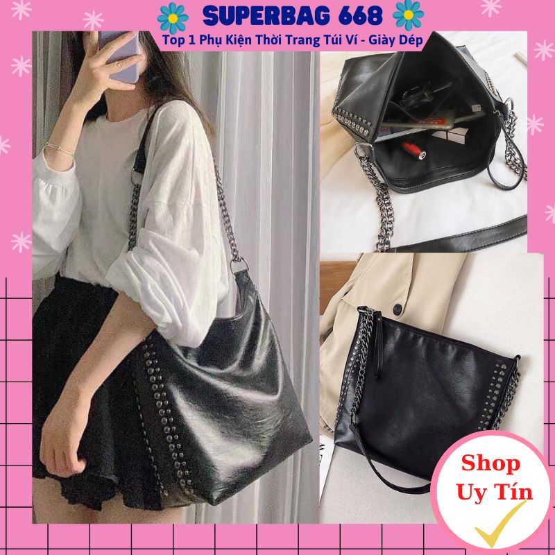 Túi Công Sở NỮ ❤️FREESHIP❤️ Túi Xách Nữ Vừa A4 Viền Đinh Da Mềm Hàng Đẹp SP 18