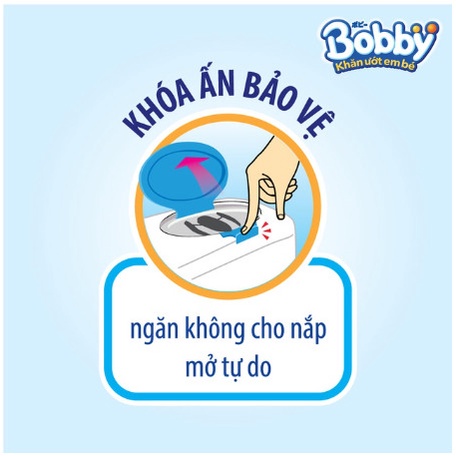 (GRAB HOẢ TỐC ) Khăn giấy ướt KHÁNG KHUẨN 99% Không hương BOBBY 80 tờ dành cho mọi đối tượng