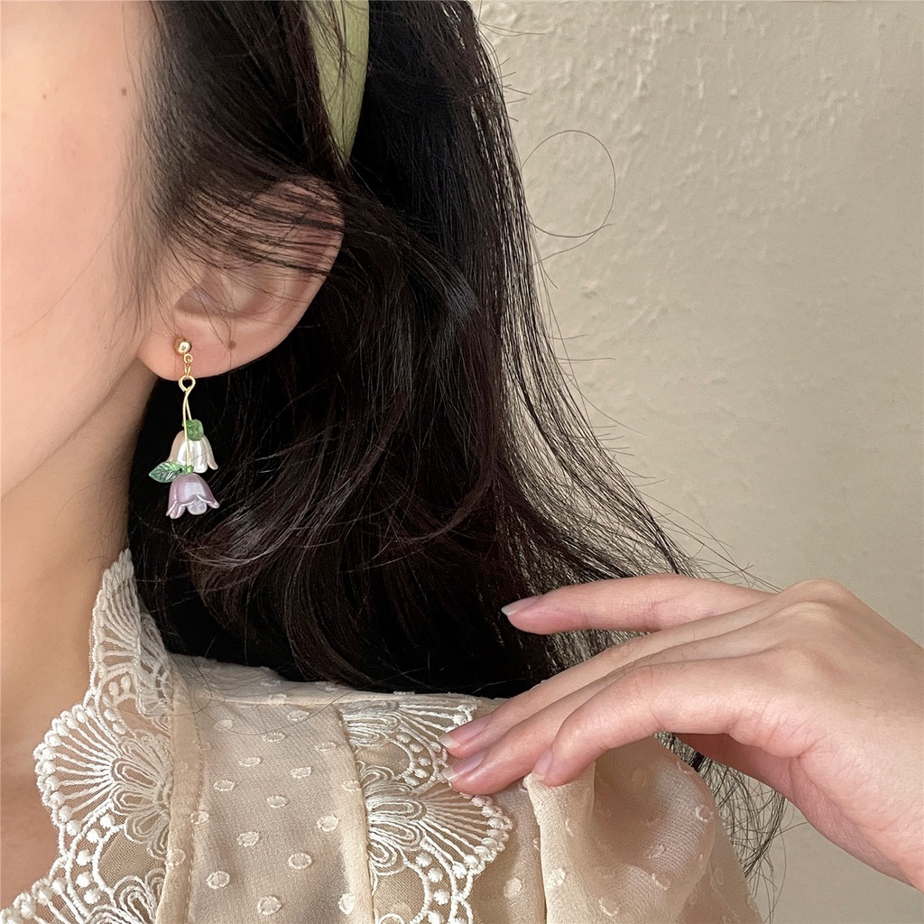 Khuyên Tai Hình Hoa Phong Cách Mori Đơn Giản Cho Nữ